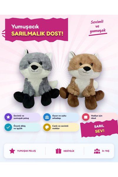 ATABY Peluş Oturan Tilki 23 cm PB31563-23