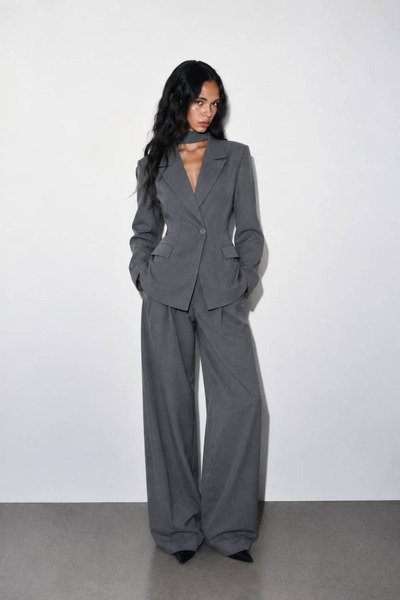 KENCEY DUNE FULAR DETAYLI BLAZER TAKIM