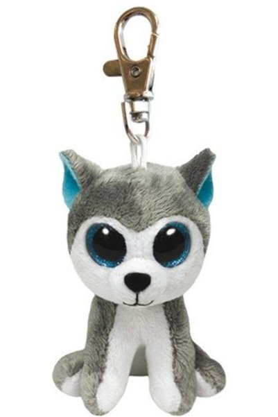 AS the good toy Βελούδινο Beanie Boo Ty Slush - Αφράτο με κλιπ Γκρι σκυλάκι 8...
