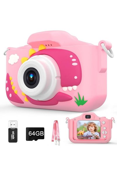LEFAFA Kids Camera Toys, Kids Digital Camera with Soft Silicone Cover, 1080P ...