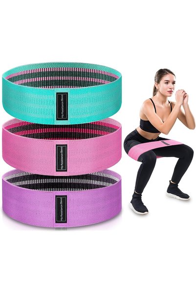 HaveLovely Fabric Resistance Bands 3 Levels, Multi-Colored Workout Bands for ...