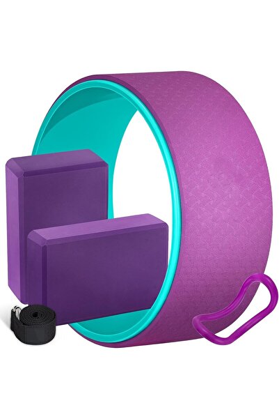 Taimi 5-in-1Yoga Set - 32.5" Yoga Wheel, 2 Non-Slip Foam Yoga Blocks, Stretch...