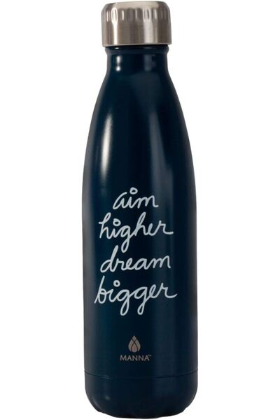 manna Aim Higher Dream Bigger Printed Insulated Stainless Steel Water Bottle ...