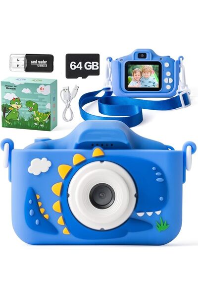 LEFAFA Kids Camera Toys, Kids Digital Camera with Soft Silicone Cover, 1080P ...