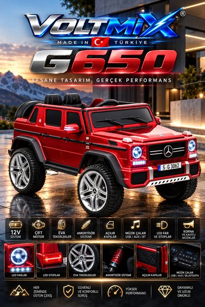 Genel Markalar G650 Mercedes 12 Volt uzaktan kumandalı Eva yumuşak teker akül...