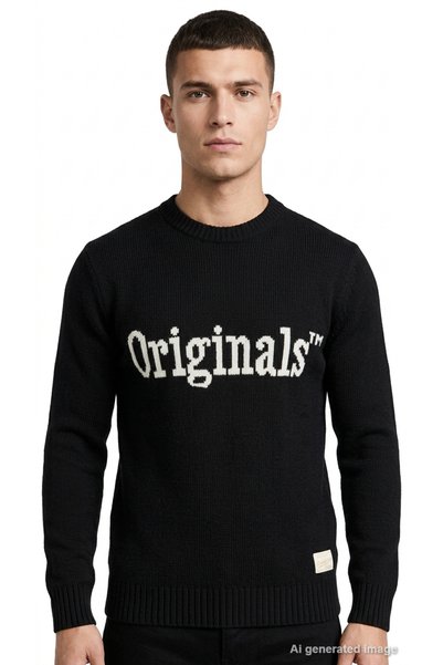 Jack & Jones Pulover pentru bărbați, tricotaje, cu gât turnat, cu litere, tri...