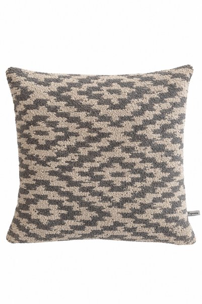 Typoniq Attitude Included Premium Mosaic Curly Woven Gray Cushion Cover (43X4...