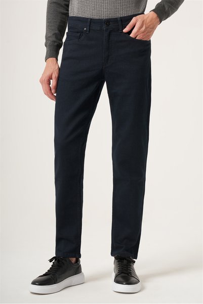 İmza Dark Navy Blue 5 Pocket Gabardine Slim Fit Cotton Denim Jeans Jean Trousers 1023265153