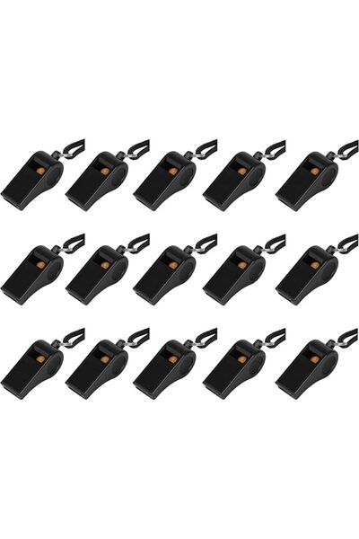 Generic Whistle with Lanyard (15 Pac),Loud Clear Plastic Whistles Bulk for Co...