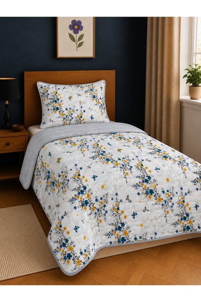 Asaf Home Bedspread Single Pike & Blanket & Thin Quilt + 1 Pillowcase