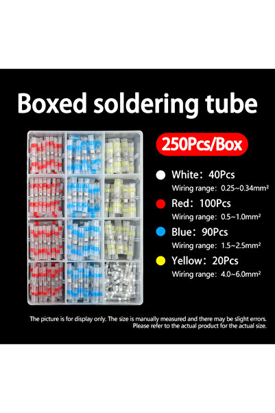 Choice 250pcs Boxed Solder Seal Wire Connectors Kit Heat Shrink Butt Terminal...
