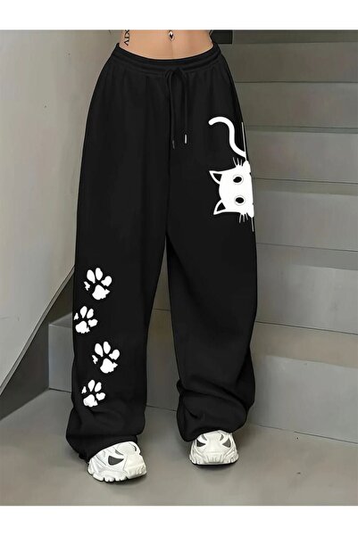 Ryam Mooda Unisex Oversize Sweatpants 3 Thread Raster Star Printed Relaxed Fi...