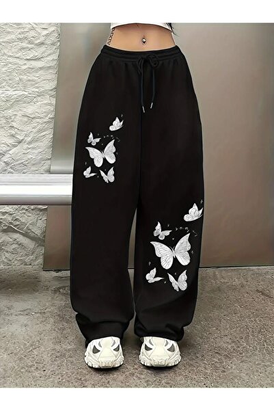 Ryam Pantaloni de trening MOODA unisex supradimensionați, cu 3 fire, cu impri...