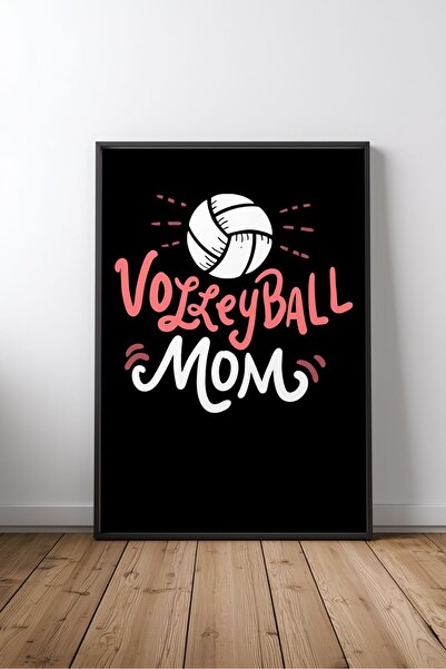 KEYFHOME Mamă de volei Poster de pictură pe tablă MDF înrămată Decor de peret...