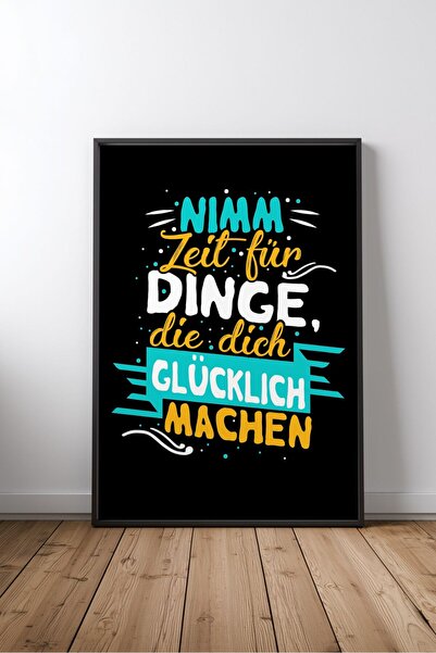KEYFHOME Nimm Dir Zeit, poster de masă din MDF, cu cadru, cu text motivaționa...