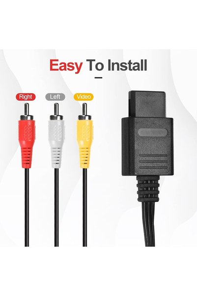 KASTWAVE كابل AV مركب بطول 6 أقدام للوحدات الكلاسيكية، كابل فيديو عالي الجودة لنينتندو 64 وجييم كيوب