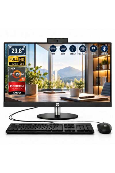 HP ProOne 245 G10 Ryzen 5 7520U 16GB 1TB SSD 23.8" FHD IPS FreeDOS All in One PC D4VB9ET ATL4