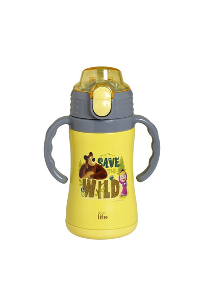 Ecolife Παιδικό Θερμός 'Μάσα' 300ml - κίτρινο