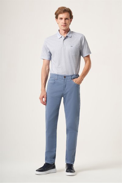 İmza A.Turkuaz 5 Pocket Gabardine Slim Fit Cotton Trousers 1003265317