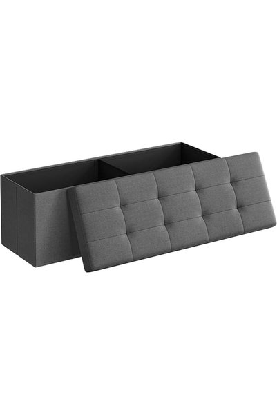 SONGMICS 43 Inches Folding Storage Ottoman Bench, Storage Chest, Foot Rest St...