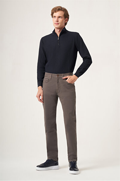 İmza Water Green 5 Pocket Gabardine Slim Fit Cotton Trousers 1003265317
