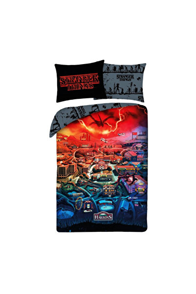 Stranger Things Hawkins Duvet Cover Set 140×200cm, 70x90 cm microfiber