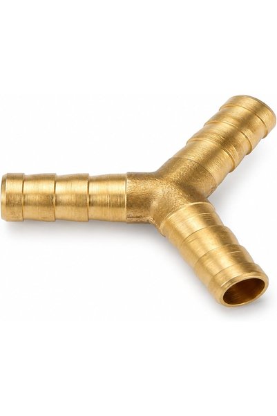 Sorandy Brass Y 3-Way Hose Barbed Connector for Air Water Gas, Copper Materia...
