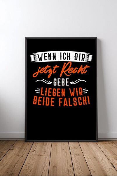 KEYFHOME Wenn Ich Dir Recht Gebe Almanca Comic înrămat MDF Tablou Poster Livi...