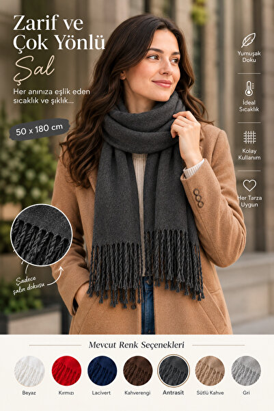 kemal savin Soft Textured Wool Shawl,Shawl,Scarf,Knee Cover,Tassel Shawl