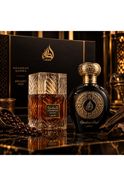 lattafa Set 2 Parfumuri Lattafa: Khamrah Qahwa + Opulent Oud