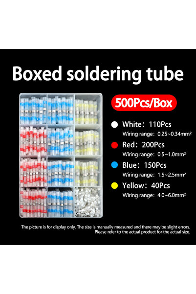 Choice 500pcs Boxed Solder Seal Wire Connectors Kit Heat Shrink Butt Terminal...