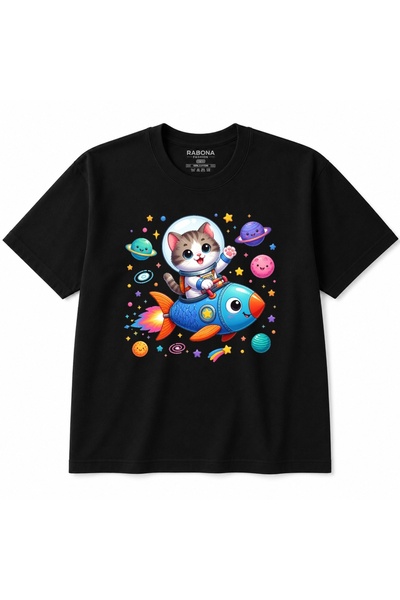 Rabona Fashion Majica sa mačkom astronauta na temu svemira