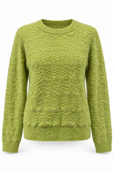Yefrastore Women's Green Knitted Patterned Soft Textured Soft Touch Knitwear ...