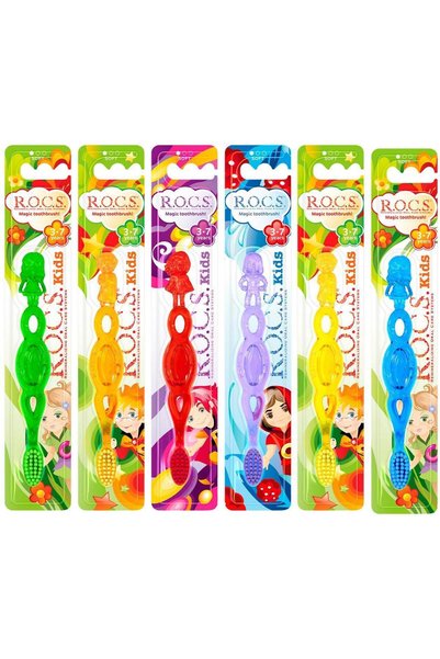 R.O.C.S. Kids Magic Toothbrush for Children Ages 3–7 | Fun Doll-Shaped Handle...