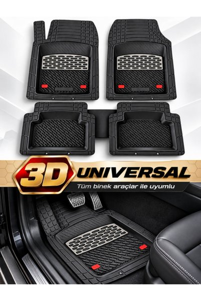 ZAFAKS Hyundai i30 Uyumlu Universal Derin Havuzlu Paspas Krom Tam Set