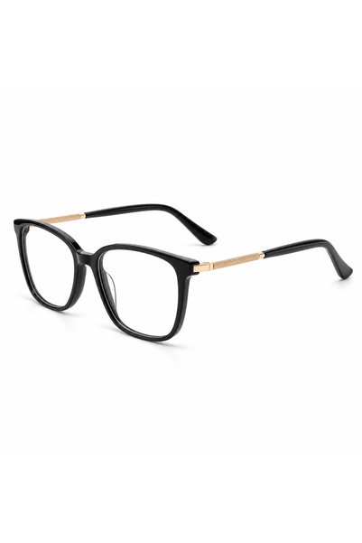 MORE ME Black & Gold Geometric Acetate Eyeglass Frame