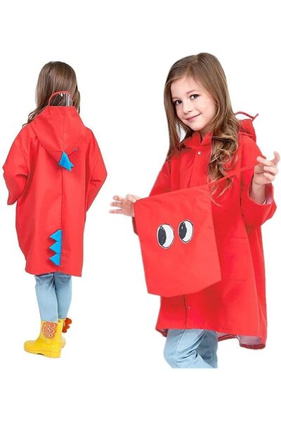EXCEFORE Children Raincoats, Kids Cartoon Raincoat Children's, Reusable Rainc...