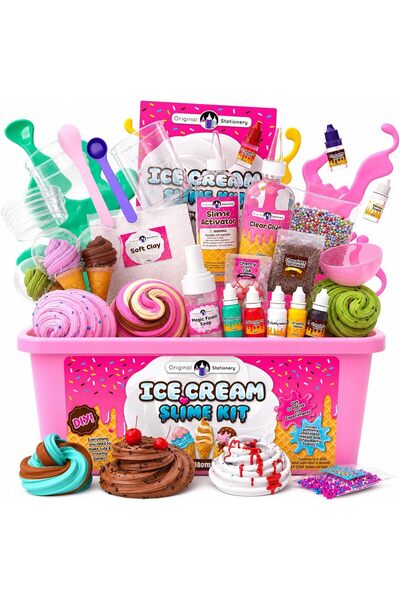 oksana Ice Cream Slime Kit Non-Sticky Soft Scented Cloud Slime Making Toy Creative Stress Relief Toys Girls Birthday Gift Kids Slime Toys Perfect Birthday Party Favor