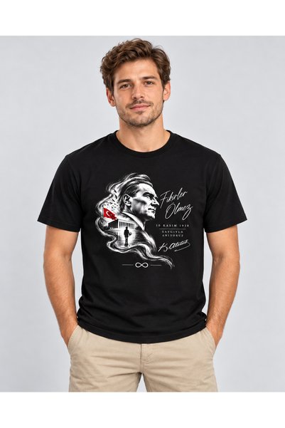 Alfa Tshirt تي شيرت أسود مطبوع عليه عبارة "أفكار لا تموت" في 10 نوفمبر، يوم ذ...