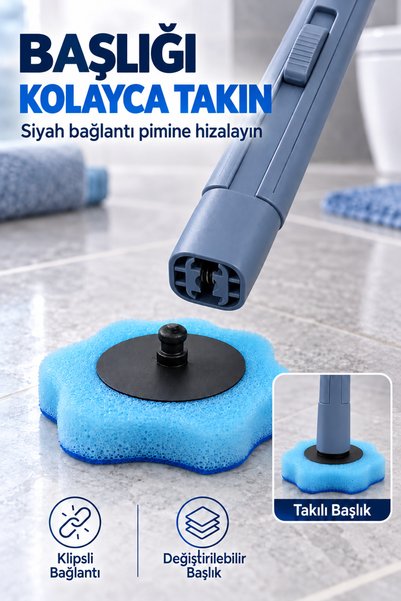 indirimsevinci 8 Sünger Başlıklı Kendinden Deterjanlı Tuvalet Klozet Temizleme Fırçası Kapaklı Standlı Set