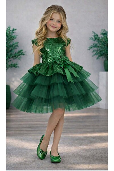 LilyMoon Rochie de petrecere pentru fetițe din tul cu paiete - Rochie de prin...