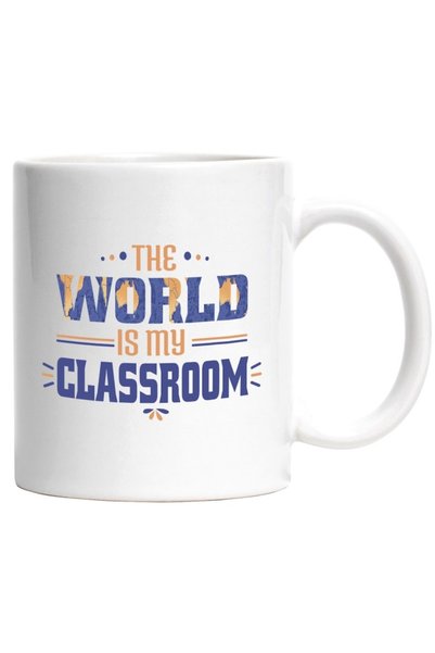 INOVATIX Cana alba personalizata, The World Is My Classroom,Scoala Online,Iub...