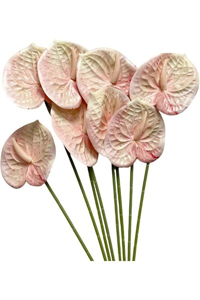 GENERAL Corkwaw 8 Pcs 23-5/8 inch Artificial Anthurium Flowers Real Touch Fak...