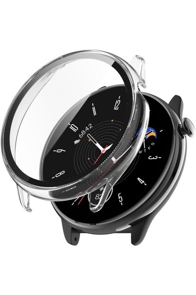 XGSM Carcasă 2 în 1 + Sticlă securizată pentru Amazfit GTR Mini, Transparentă