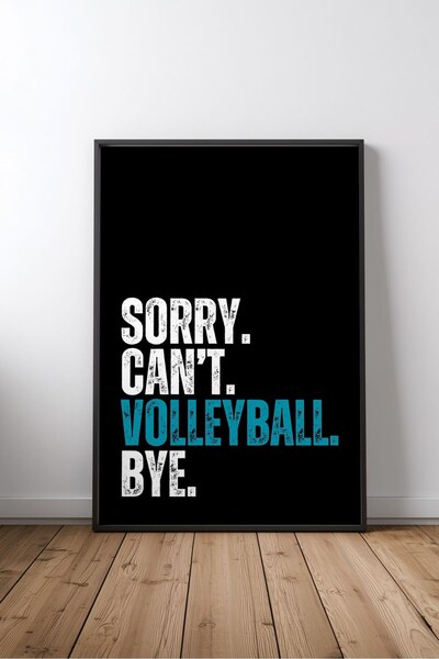 KEYFHOME Slogan de volei Motivație sportivă Scris înrămat MDF Tablou Poster S...
