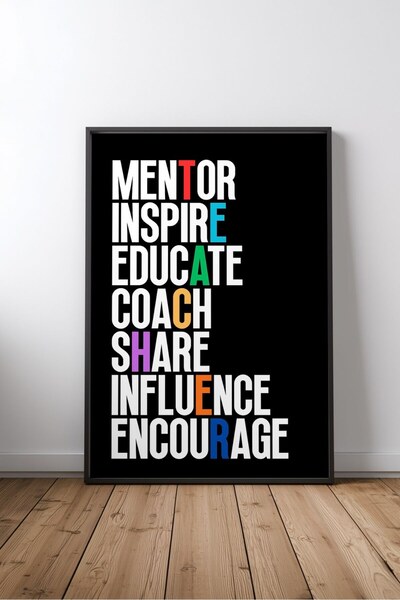 KEYFHOME Teacher appreciation framed mdf poster for kids' room - wall decor gift