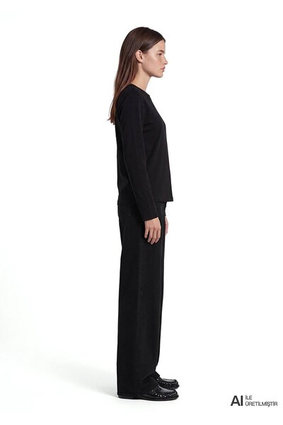 Mavi Long Sleeve Logo Tee Black