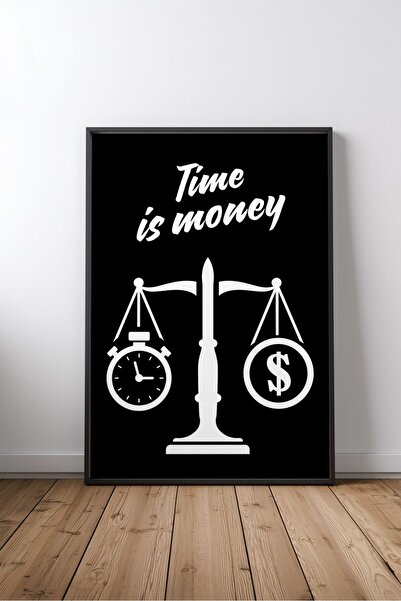 KEYFHOME Timpul este bani Citat motivant în engleză Încadrat MDF Tablou Poste...