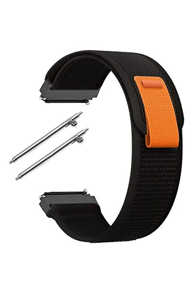 XGSM Curea universală din nailon de 22mm, Negru / Portocaliu