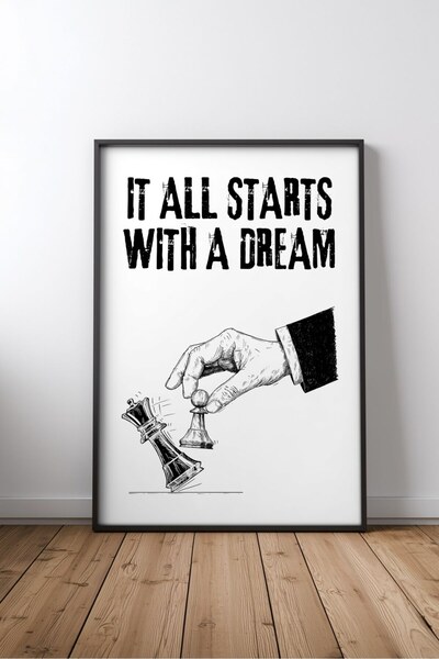 KEYFHOME Totul începe cu un vis Citat motivațional englezesc nr. 4 Poster de ...